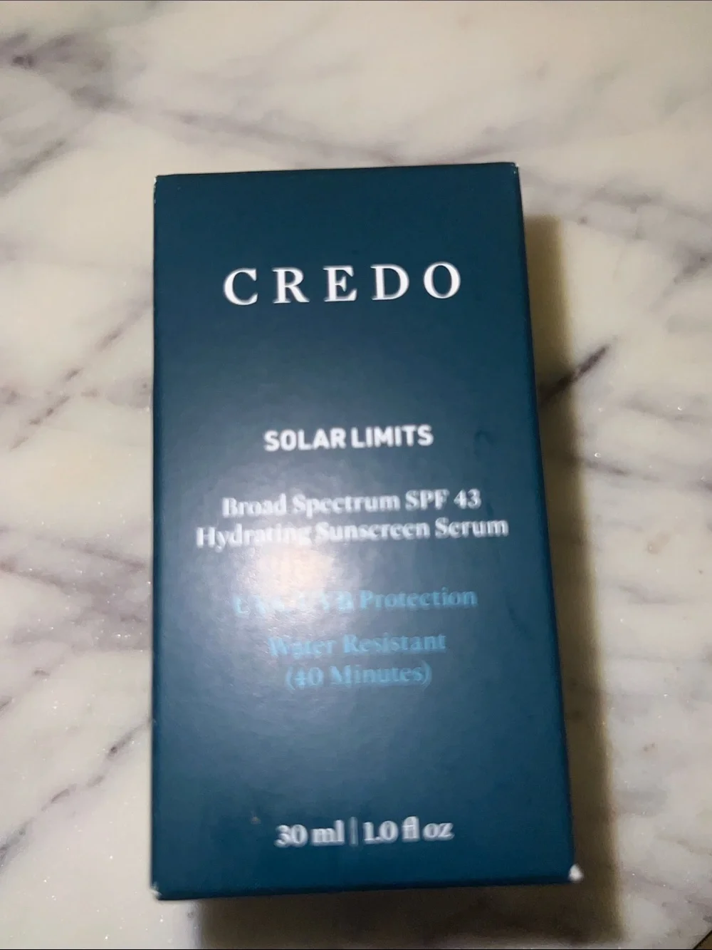New credo solar limits hydrating sunscreen serum spf 43 broad spectrum